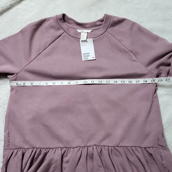 NWT! Dusty Pink Ruffle Sweatshirt with Embroidery! - Picture 6 of 10